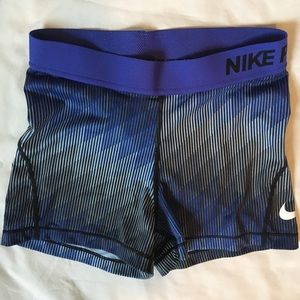 Black and Blue Nike Pro Shorts